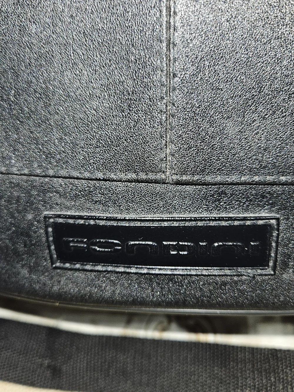 Fontini Black Leather Messenger Bag Travel Business Professional Office